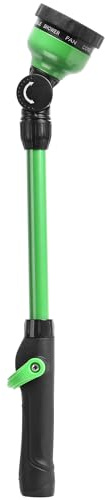 STYDDI Lightweight Watering Wand, 9-Pattern 18 Garden Watering Wand with Pivoting Head and Thumb Control, 18-inch Garden Hose Watering Lance for Container Gardens and Raised Beds, Green