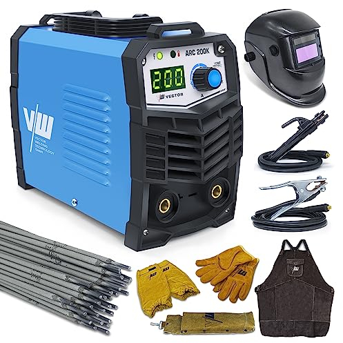 VECTOR WELDING MMA200 Poste à Souder a l arc 200A - machine à Souder DC MMA Inverter - Poste à Souder à électrodes 230V Hot Start/Arc-Force