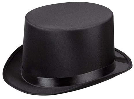 TrendandStylez Zylinder schwarz, Größe 57-59, eleganter Hut mit Hutband aus Satin für JGA, Mottoparty, Fasching, Karneval