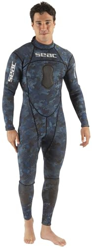 SEAC Blue Sea, Traje de Buceo de una Pieza, 1,5 mm, Hombre, Azul Camuflaje
