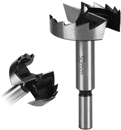 Punta Forstner 50mm per legno duro e tenero, punte forestali, lunghezza 90mm, diametro albero 10mm, accessori di foratura con punta tonda, trapano forestale, accessori trapano