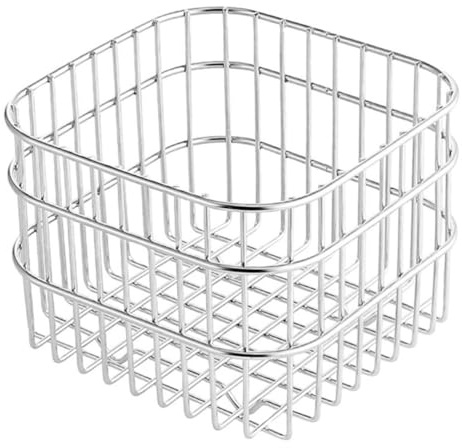 Luxshiny Edelstahl-Obstkorb Draht-Aufbewahrungskorb Quadratischer Metall-Gemüsekorb Speisekammer-Organisationsbehälter Für Küchenarbeitsplatte Wäsche Kühlschrank Gefrierschrank Organizer