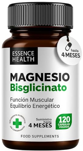 Premium Bisglicinato de Magnesio | Alta Absorción 1000mg | 120 Cápsulas | Glicinato de Magnesio para Energía, Sueño, Músculos y Sistema Nervioso