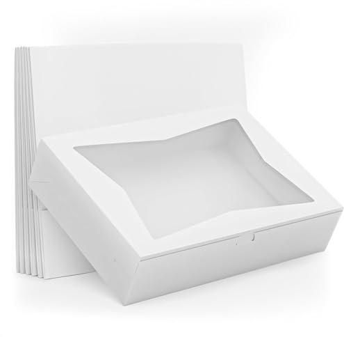 NADOBA Cake Box with Window 19x14, 10 Pack, Cardboard Packaging, Glossy