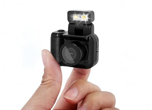 Dpofirs Appareil Photo Numérique, Mini Appareil Photo au Pouce, Petit Appareil Photo Numérique 1080P, avec Flash, Caméra Vidéo de Photographie Compacte Rétro, Appareil Photo (avec Petite