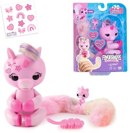 Bizak Fingerlings Colas Sorpresa Unicornio, peina su larguísima Cola, esconde una Sorpresa, Unicornio Interactivo con más de 70 Sonidos y reacciones, +5 años, (61853243-2)