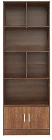 JUUTALK Libreria autoportante, 5 ripiani con 6 scomparti aperti, scaffale a gradini, per soggiorno, camera da letto, ufficio, studio, 60 x 23 x 178,2 cm