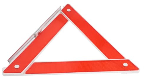 PAMINGONO Triangolo di Emergenza per Auto e Camion Rosso in Plastico e Metallo, Facile da Smontare, Segnalazione per Sicurezza Stradale e Parcheggio