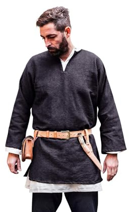 Burgschneider Mittelalter Tunika Herren Kurz Erik - Schwere Baumwolle - Wikinger Gewandung für LARP, Cosplay & Mittelaltermarkt