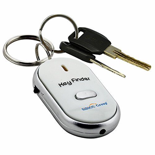 sidiou Group LED Anti-Lost Finder Locator Key Ring and Torch, 2 - White