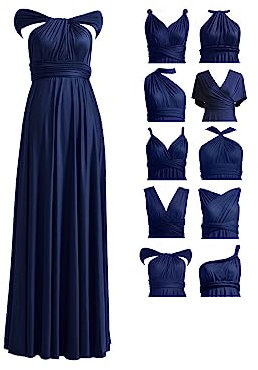 72styles Infinity Kleid mit Bandeau Brautjungfernkleid Multi-Way Kleid Lang Übergröße Convertible Twist Wickelkleid