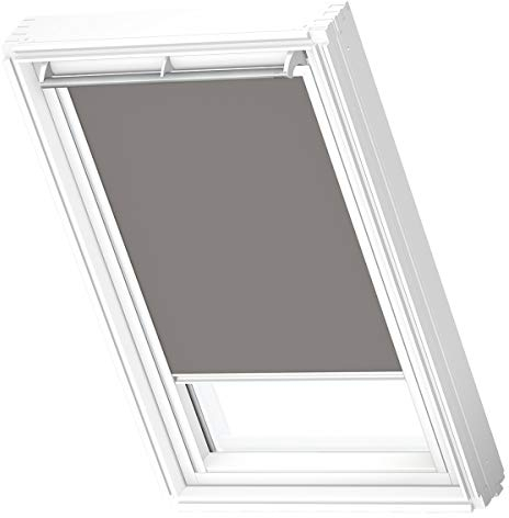 VELUX Original Verdunkelungsvorhang für Dachfenster PK10, Grau mit weißer Seitenführung