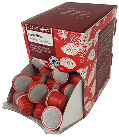 THE EDEN PROJECT 100 COSTA RICAN Home Compostable Coffee Pods - Compatible with Nespresso Original system coffee machines - EXTRA VALUE 100 POD PACK