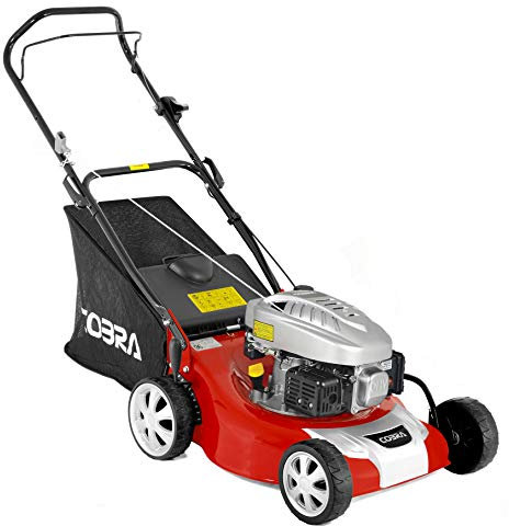 COBRA M46C 46cm (18in) Petrol Lawnmower with steel deck, powerful DG450 easy start engine
