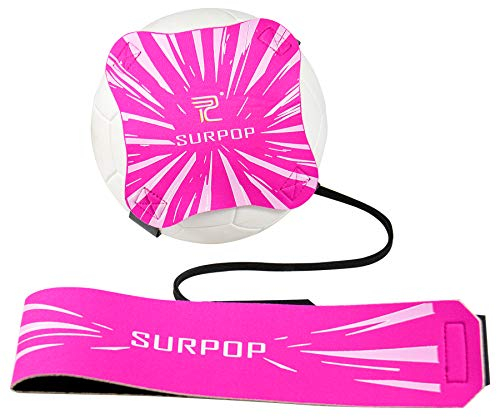 Global Park Fußball/Volleyball/Rugby Kick Throw Trainer Solo Praxis Training Aid Control Fähigkeiten Verstellbar (rosa)