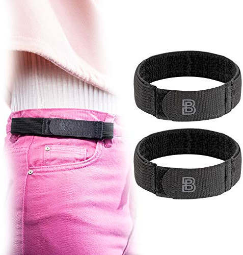 BeltBro Women's 2 Medium No Buckle Elastic Belt — Fits 1 Inch Belt Loops, Comfortable and Easy To Use