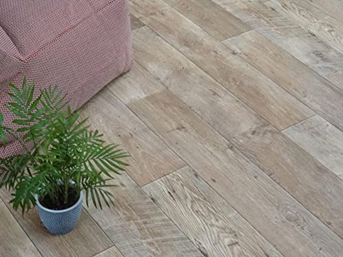 PVC Bodenbelag Vinylboden im robusten Wohn-Stil, Zuschnitt (2m breit / 8m lang)