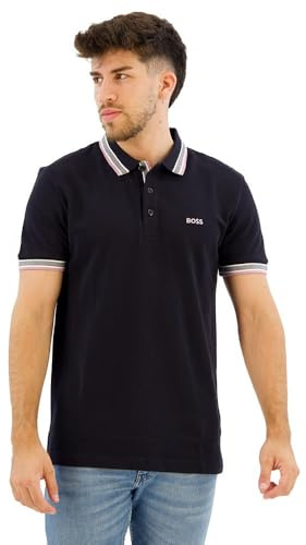 BOSS Men's Paddy Curved Polo Shirt, Dark Blue402, M