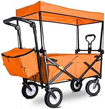 KJLY Carro Plegable con Ruedas, Camiones de Mano de Plataforma Carretilla de jardín portátil, carros de jardinería al Aire Libre, Carga máxima 180 LB