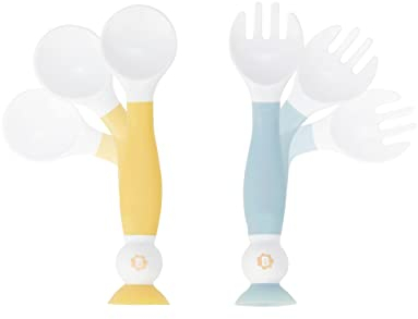 Badabulle 2-teiliges Esslernbesteck - Baby Löffel, Gabel, Spülmschinengeeignet