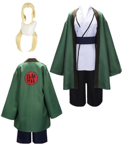 TYRHDJZQ Anime kostym grön kimonobyxor damkläder halloween cosplay (XXS)