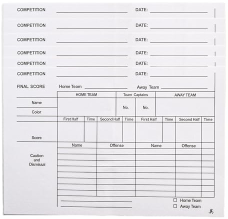 SAWHOX Soccer Referee Score Sheets, 100PCS Score Sheets Red and Yellow Card Accessories