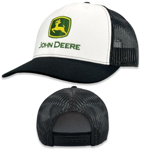 John Deere Gorra de béisbol 13083346Whbk Gorra de béisbol Actual Gorra de Camionero Bordado Ywgr Blanco/Negro, Blanco/Negro, Talla única