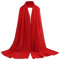 PTJJXA Chiffon Schal Damen, Seidenweiche Hijab, Schultertuch Groß Festlich, Stola für Abendkleid, Dünner Seidenschal, Einfarbiges Halstuch aus Chiffon (Rot)
