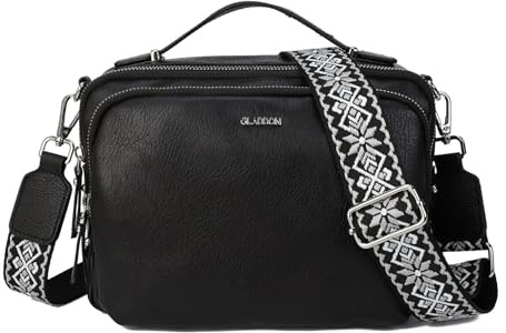Gladdon Piccola Borsa a Tracolla da Donna con 3 Scomparti Capienti, Cinghie Regolabili e Rimovibili in Tessuto Jacquard