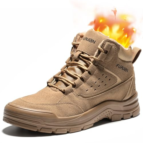 Furuian Bottes de sécurité avec embout en acier Hommes Légers Chaussures de travail Hiver Femmes antidérapantes Chaussures de sécurité Embout en acier Chaussures de travail Hommes Hiver Femmes Douces