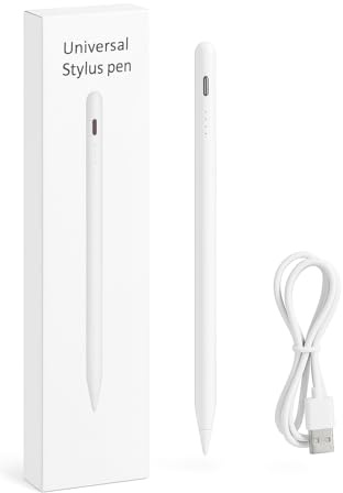 Stationery Hub - Penna per Tablet - Stylus Pen Universale per iPad, Android, Windows, Punta Fine 1.5mm - Attacco Magnetico, Ricarica USB-C per Disegno e Scrittura di Precisione