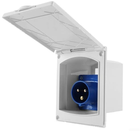 RV Caravan External Socket IP44 Waterproof Power Inlet Box 16A 220V-250V Outdoor Electrical Outlet With Protective Cover For Motorhome Trailer Camper