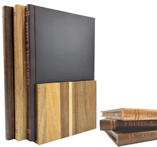 Set Taglieri da Cucina a Forma di Libro in Legno 3 Pezzi, Taglierecon Supporto, Adatto Alla Lavastoviglie Tagliere Cucina, Tagliere da Cucina per Aperitivo, Carne, Pane