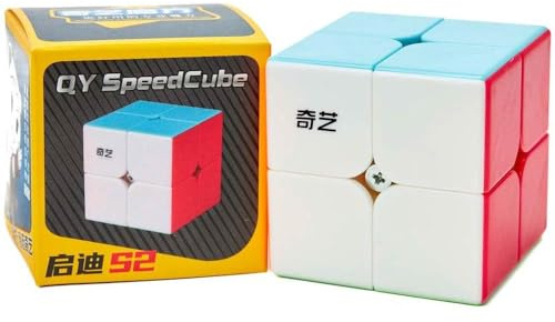 Logica Juegos - Cubo mágico 2x2 Qidi S2 sin Adhesivos - Speedcubing - Cubo para Principiantes - Rompecabezas lógico - Cubo Profesional