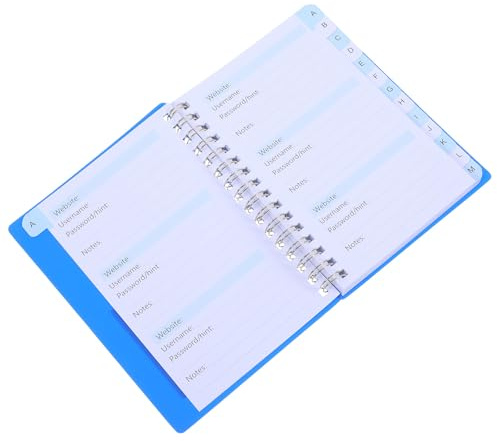 BAZEITFLOW Carnet Organisateur de Mots de Passe A6 Spirale Papier Lisse avec Onglets Alphabétiques Cahier Multi-Usage pour Enregistrement d'Adresses Web Usage Personnel