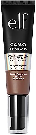 e.l.f. Camo CC Cream, Fond de teint correcteur de couleur à couverture moyenne à complète avec SPF 30, profondeur 560 C, 30 g