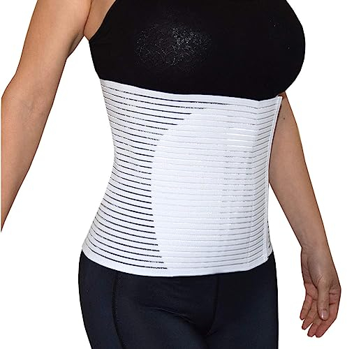 BODYPERFECT Bauchgurt nach geburt Bauchband nach der Operation Postpartum Gürtel für Damen Rückenstütze des Bauchbandbinders Einstellbare Verschlusshöhe 24 cm (Weiß, S)