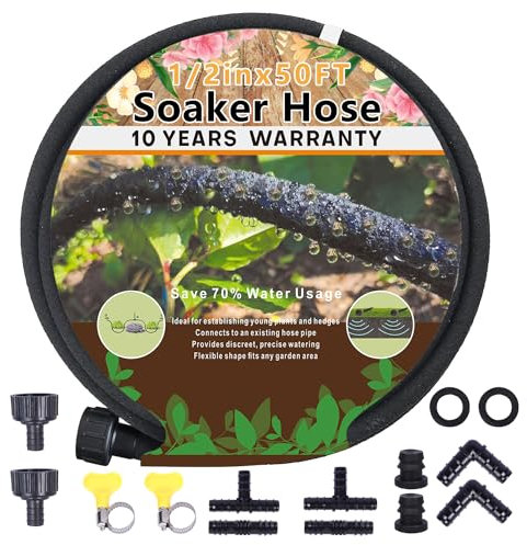 Tuyau d'arrosage de 1,2 cm pour jardin de 1,5 m, tuyaux d'arrosage pour jardin de 30 m, tuyau d'arrosage de 7,6 m pour système d'irrigation goutte à goutte (15,2 m), arrosage automatique