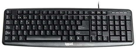iggual Teclado CK-BASIC-105T QWERTY USB Negro Español Mono (1 Pieza)
