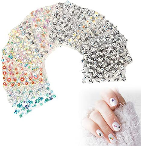 Autocollants Pour Ongles 3D Auto-Adhésifs - 60 Pièces Pour Design Artistique, Fleurs et DIY