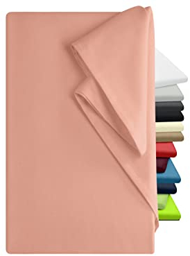 npluseins Bettlaken 180x275cm – Leintuch ohne Gummizug – Tuch ist ideal für Terrasse Reisen Camping und Tischtuch - Wohnmobil Laken - Betttuch ohne Gummizug – 100% Baumwolle, ca. 180 x 275 cm, Altrosa