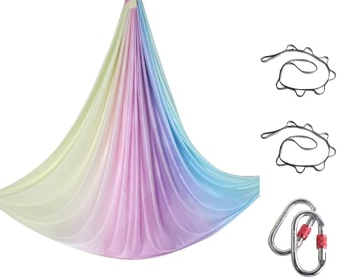 BOSSGE Aerial Yogatuch Vertikaltuch, Yoga-Hängematte, Aerial Silks-Schlinge, Aerial Yoga-Schaukel, Aerial Yoga-Ständer für akrobatischen(5M) (Color : A)