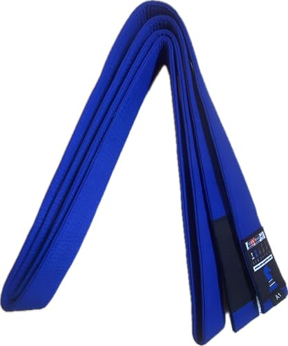 OSS - Brazilian Jiu-Jitsu Belt 100% Cotton Durable BJJ Belt IBJJF Approved Adult’s Size (Blue, A1), Blue, A1
