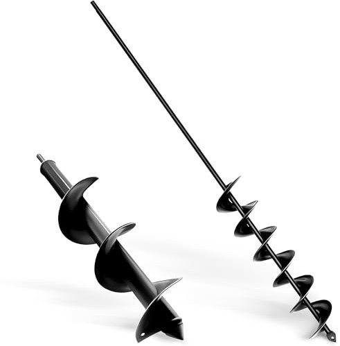 JKKLCC 2PCS Erdbohrer für Bohrmaschine,5x80+9x40cmPflanzbohrer für Akkuschrauber,Grabungswerkzeug zum Pflanzen,Schwerlast Blume Pflanzgefäße Schnecke zum Löcher Graben,Spiralbohrer