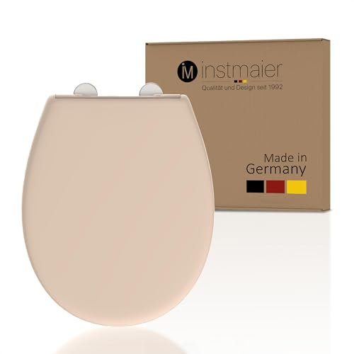 instmaier Alma | Toilettendeckel mit Absenkautomatik | Bahama Beige | Made in Germany | Ovale Form | Toilettensitz aus Duroplast | Leicht abzunehmende Toilettenbrille | WC-Sitz stabil bis 250kg