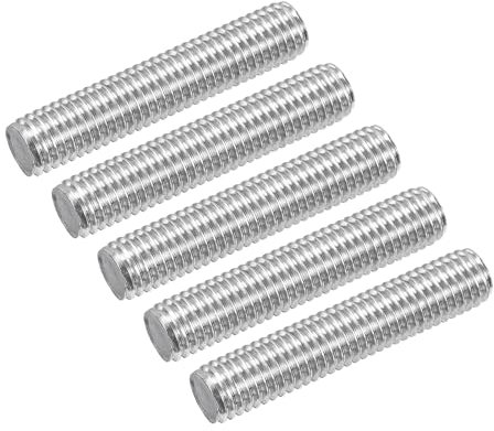QUARKZMAN 5 unidades M10 x 50 mm rosca completa varilla de acero inoxidable 304 para pernos de anclaje, abrazaderas, ganchos y pernos en U, paso de rosca M10-1.5