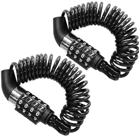2 Piezas Candados Antirrobo Bicicletas Seguridad, Candado De Cable Para Casco De Bicicleta Moto, Adecuada Para Bicicletas, Triciclos, Motocicletas, Scooters, Cochecitos De Bebé