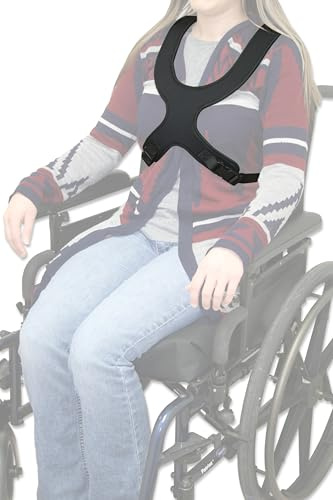 Rehabilitation Advantage Wheelchair Chest Harness – USA Made, Padded & Adjustable Support Strap for Adults and Seniors – Non-Slip, Easy to Install with Mounting Hardware (Medium)