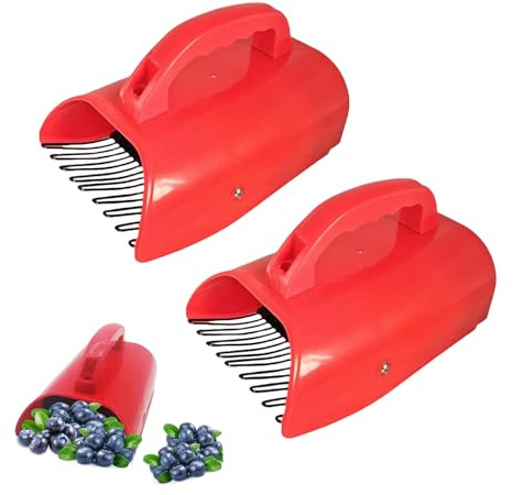 Raccoglitore di bacche, raccogli bacche e rastrelli con pettine e manico ergonomico per una più facile raccolta delle bacche, strumento per la raccolta delle bacche per mirtilli, mirtilli rossi e