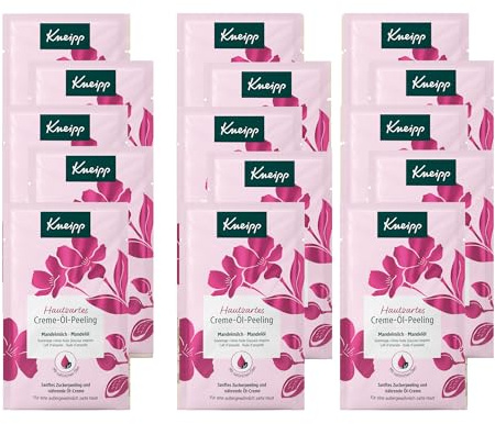 Kneipp Hautzartes Creme-Öl-Peeling - Körperpeeling mit wertvollem Mandelöl und feinen Zuckerkristallen - 15 x 40ml